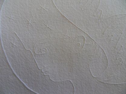 Jean COCTEAU : Visage d'Ange à l'étoile - Gravure signée