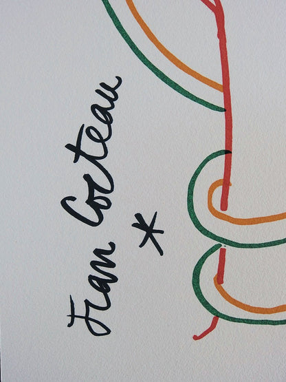 Jean COCTEAU : Eve et le serpent - Lithographie signée