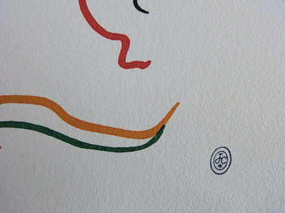 Jean COCTEAU : Eve et le serpent - Lithographie signée