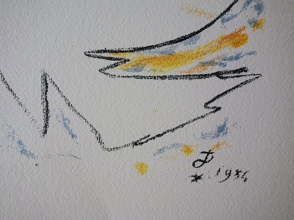 Jean COCTEAU : Homme flamboyant - Lithographie signée