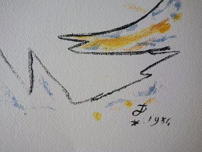 Jean COCTEAU : Homme flamboyant - Lithographie signée