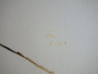 Jean COCTEAU : Profil de rêveur - Lithographie signée