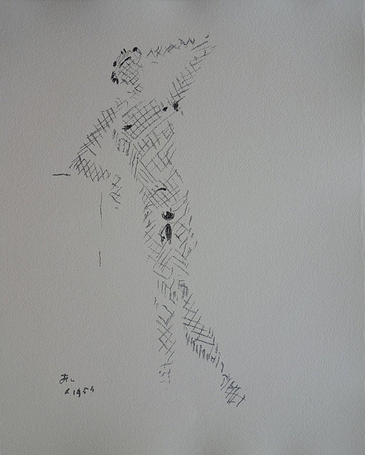 Jean COCTEAU : Homme dénudé - Lithographie signée