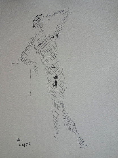 Jean COCTEAU : Homme dénudé - Lithographie signée