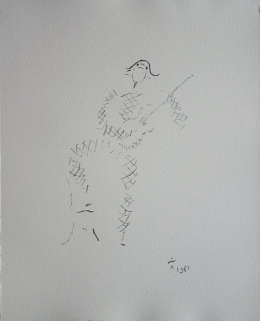 Jean COCTEAU : Arlequin à la guitare - Lithographie signée