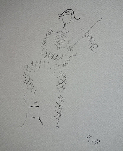 Jean COCTEAU : Arlequin à la guitare - Lithographie signée