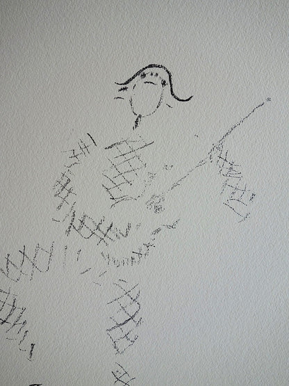 Jean COCTEAU : Arlequin à la guitare - Lithographie signée