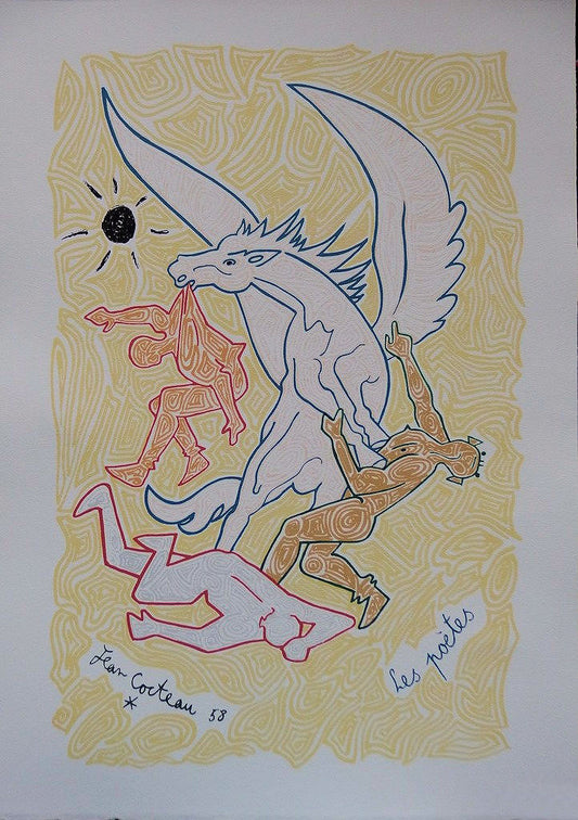 Jean COCTEAU : Les Poètes - Lithographie signée