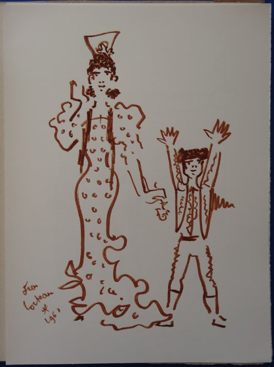 Jean COCTEAU : Famille du Torero - Lithographie signée