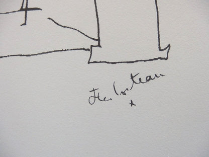 Jean COCTEAU : Voeux, Homme chaussure - Lithographie signée