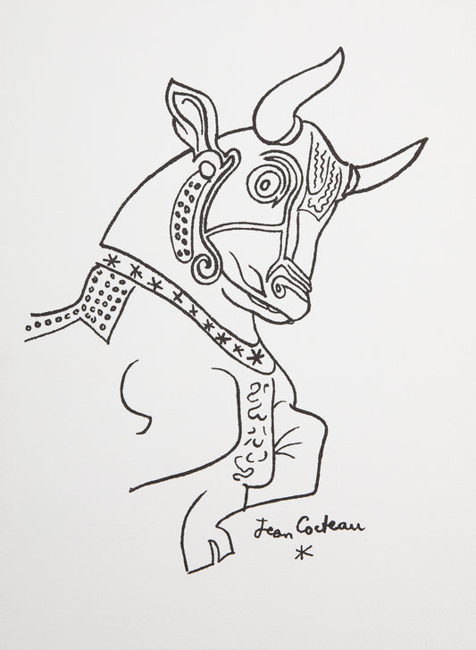 Jean COCTEAU : Taureau - Lithographie signée