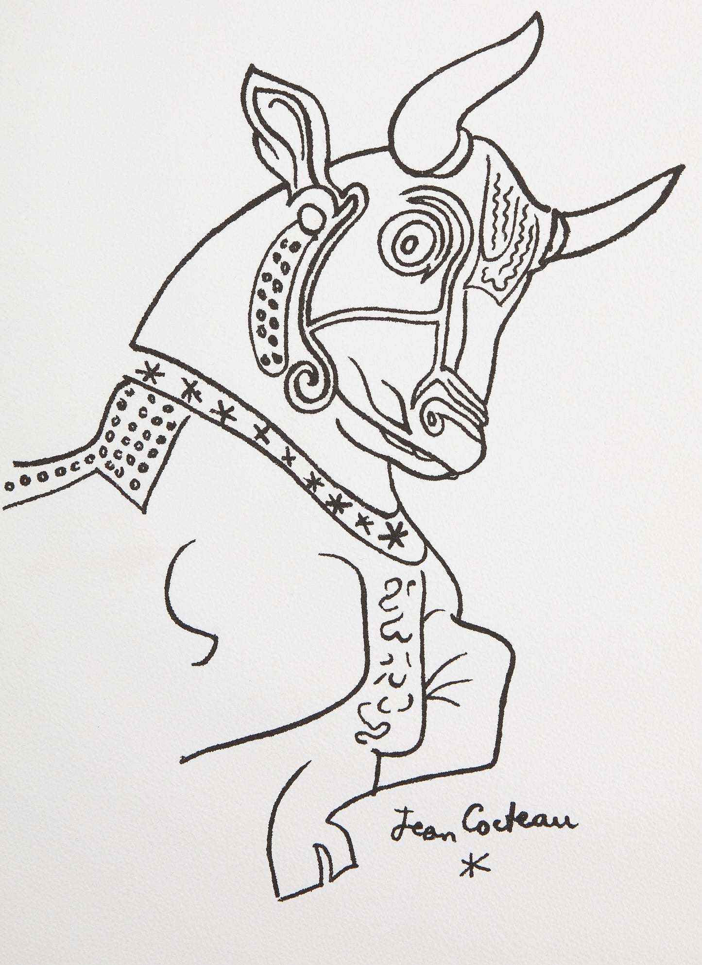 Jean COCTEAU : Taureau - Lithographie signée