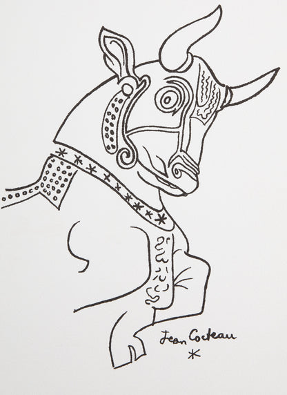 Jean COCTEAU : Taureau - Lithographie signée