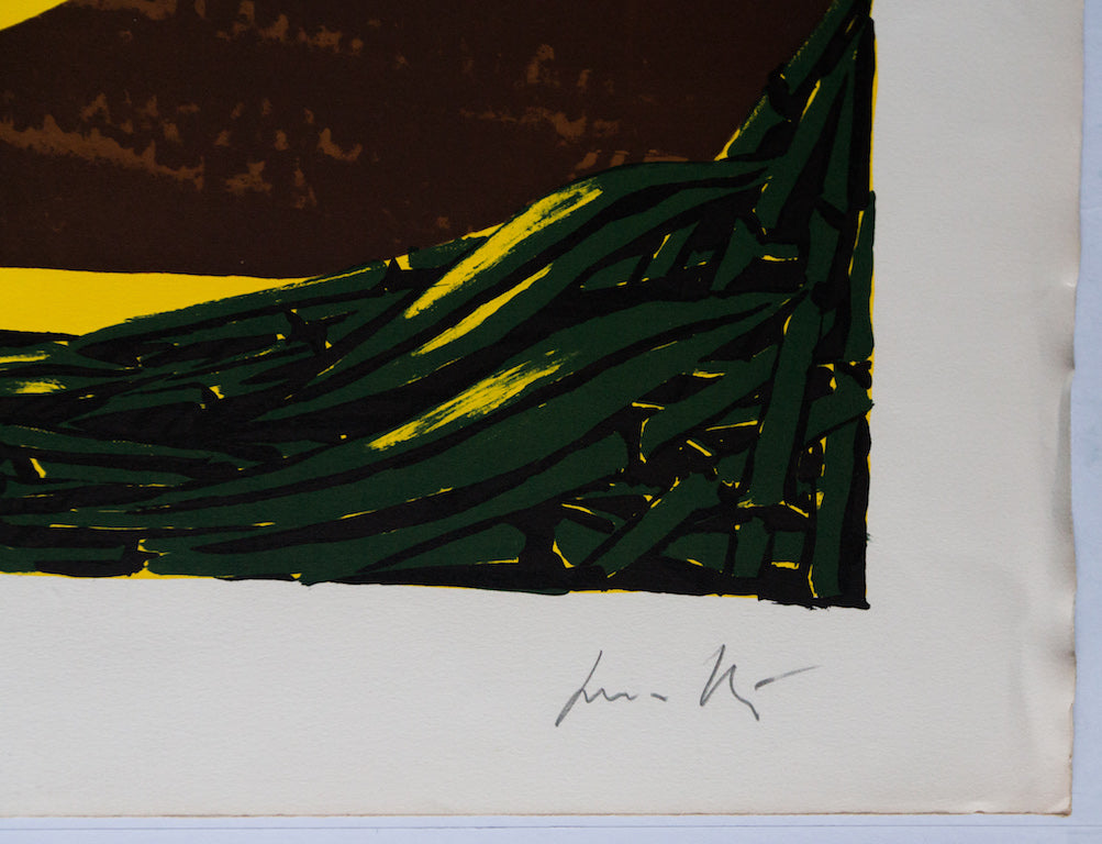 Cesare PEVERELLI : Champ de cannes  - Lithographie originale signée