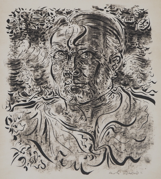 André MASSON : Autoportrait - Lithographie signée