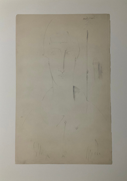 Amedeo MODIGLIANI : Etude de portrait féminin - Lithographie signée