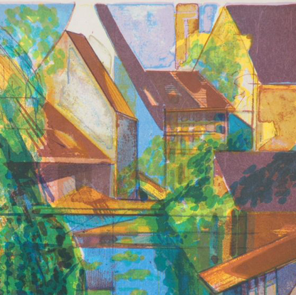 Camille HILAIRE : La Lauch à Colmar - Lithographie originale signée