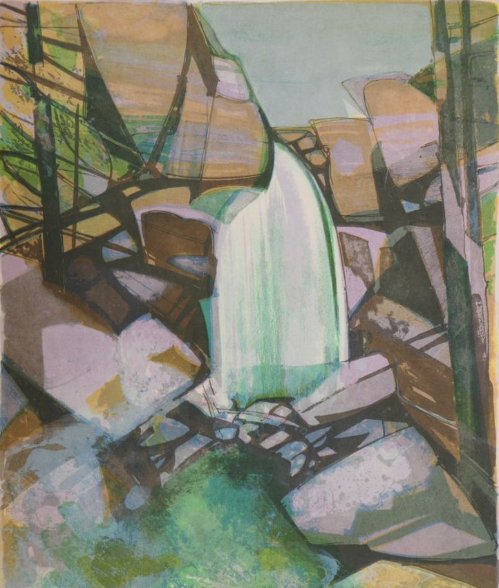 Camille HILAIRE : Alsace, La cascade du Nideck - Lithographie originale signée