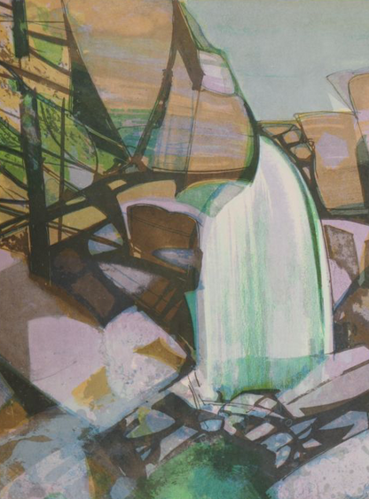 Camille HILAIRE : Alsace, La cascade du Nideck - Lithographie originale signée