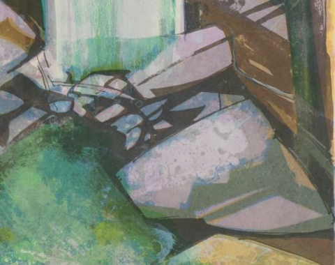 Camille HILAIRE : Alsace, La cascade du Nideck - Lithographie originale signée