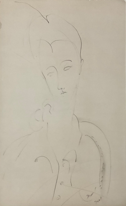 Amedeo MODIGLIANI : Portrait de Lunia  - Lithographie