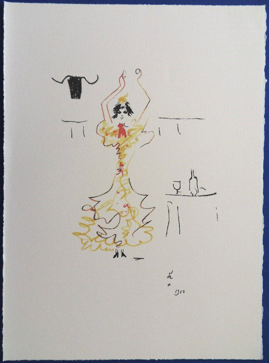 Jean COCTEAU : Carmen - Lithographie Signée