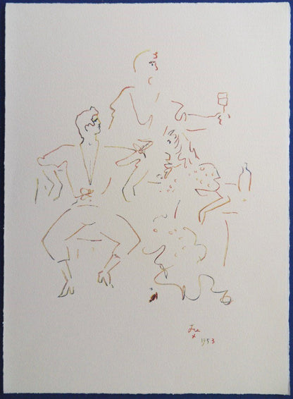 Jean COCTEAU : Fête espagnole - Lithographie Signée