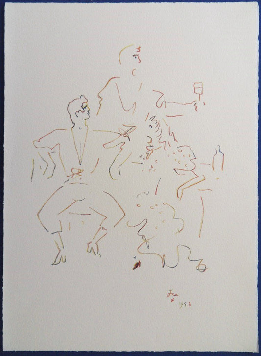 Jean COCTEAU : Fête espagnole - Lithographie Signée