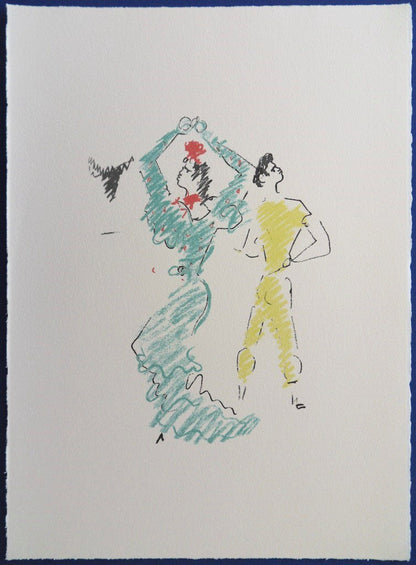 Jean COCTEAU : Danseuse de Flamenco - Lithographie