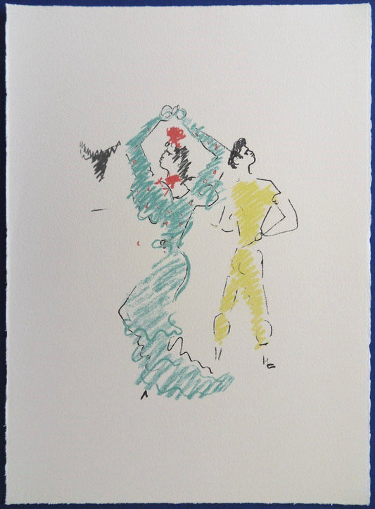 Jean COCTEAU : Danseuse de Flamenco - Lithographie