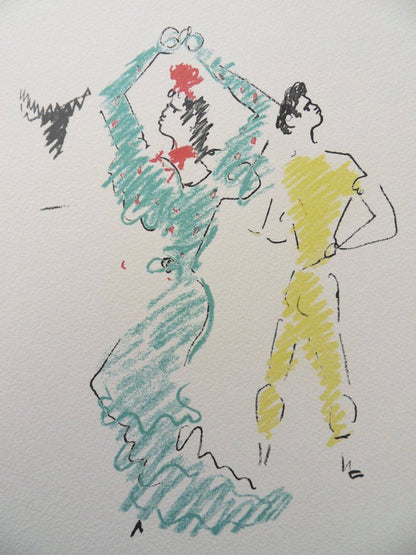 Jean COCTEAU : Danseuse de Flamenco - Lithographie