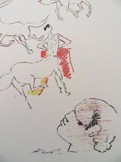 Jean COCTEAU : Dans l'arène - Lithographie Signée
