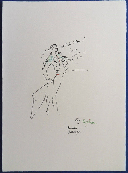 Jean COCTEAU : He ! He! Toro ! - Lithographie Signée