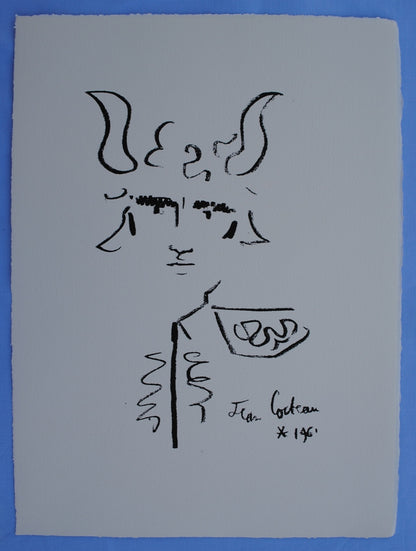 Jean COCTEAU : Toréador couronné - Lithographie Signée