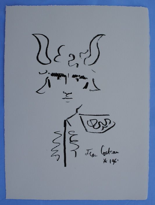 Jean COCTEAU : Toréador couronné - Lithographie Signée
