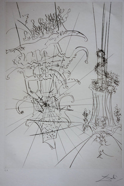 Salvador DALI : Chinatown - Gravure originale signée
