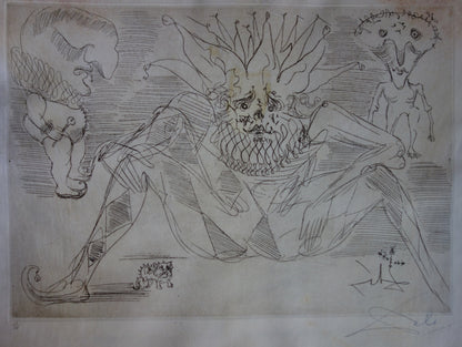 Salvador DALI : Le clown - Gravure originale signée
