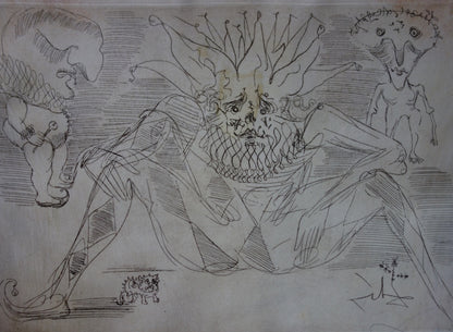 Salvador DALI : Le clown - Gravure originale signée