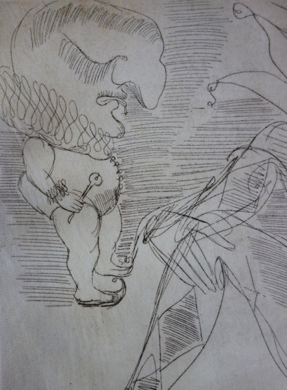 Salvador DALI : Le clown - Gravure originale signée