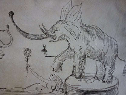 Salvador DALI : Eléphants - Gravure originale signée