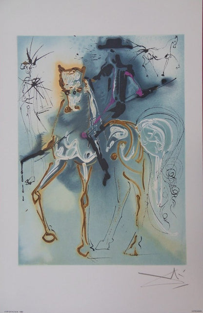 Salvador DALI : Les Chevaux - Le Picador, Lithographie signée