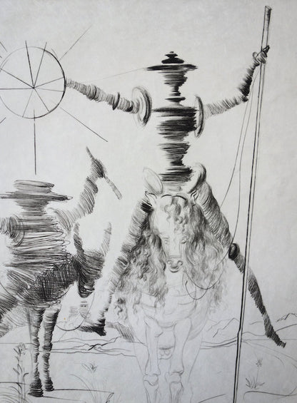 Salvador DALI : Don Quichotte et Sancho Panza - Gravure originale signée