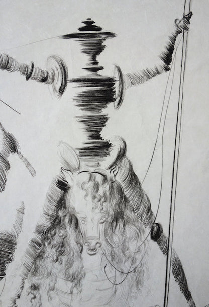 Salvador DALI : Don Quichotte et Sancho Panza - Gravure originale signée