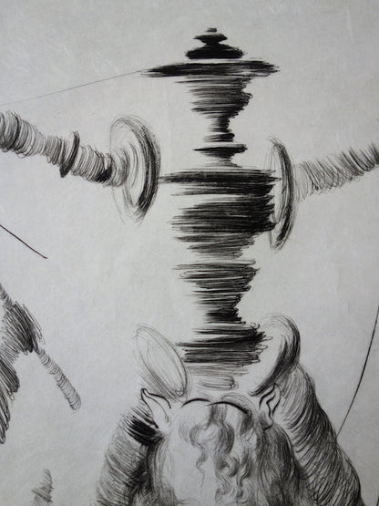 Salvador DALI : Don Quichotte et Sancho Panza - Gravure originale signée