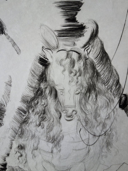 Salvador DALI : Don Quichotte et Sancho Panza - Gravure originale signée