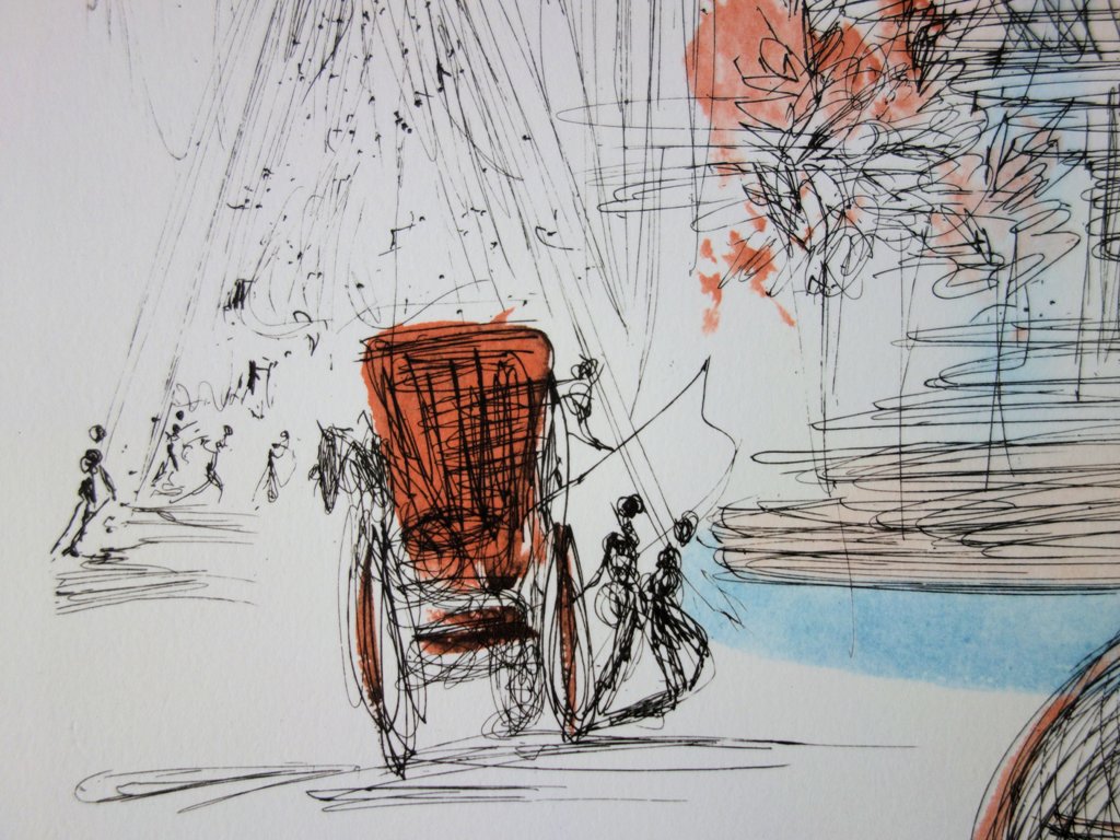 Salvador DALI : New York City - Plaza, Lithographie signée