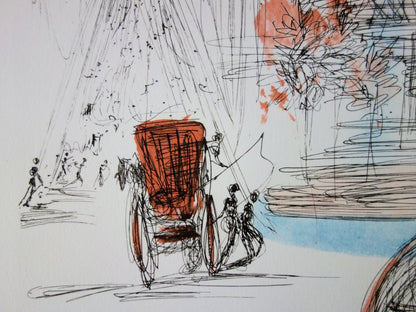 Salvador DALI : New York City - Plaza, Lithographie signée