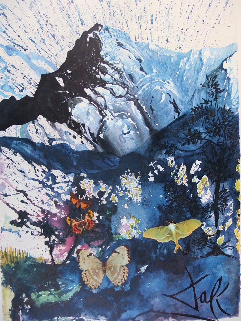 Salvador DALI : Alpes - Lithographie originale signée, SNCF Grand Modèle
