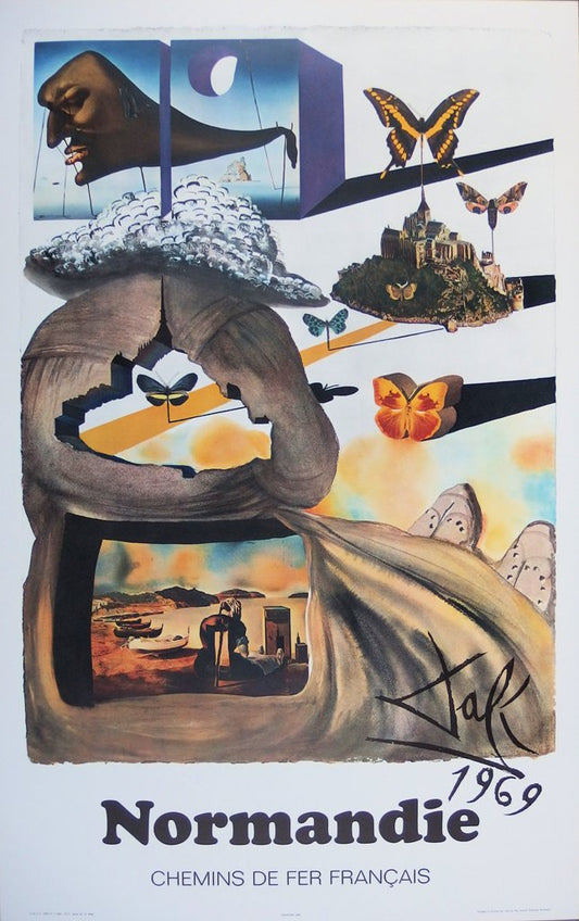 Salvador DALI : Normandie - Lithographie originale signée, SNCF Grand Modèle