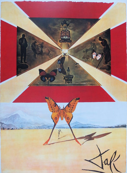 Salvador DALI : Roussillon - Lithographie originale signée, SNCF Grand Modèle